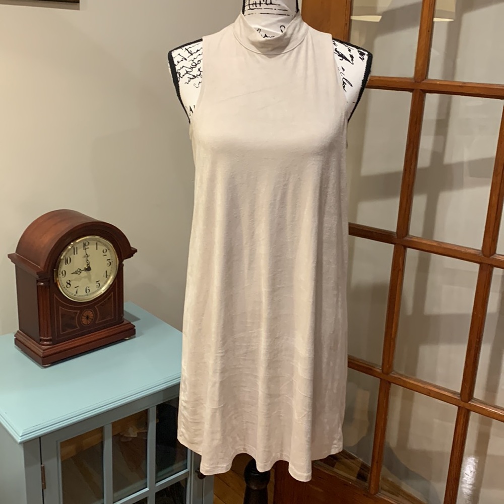SANS SOUCI Cream/Beige Zip Up Halter Dress, Size M